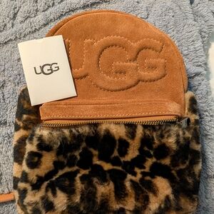 UGG Brown and Leopard Print Backpack